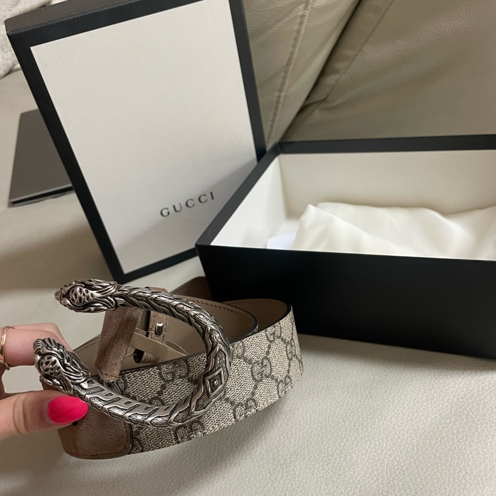 Gucci Dionysus Belt GG Coated Canvas Wide